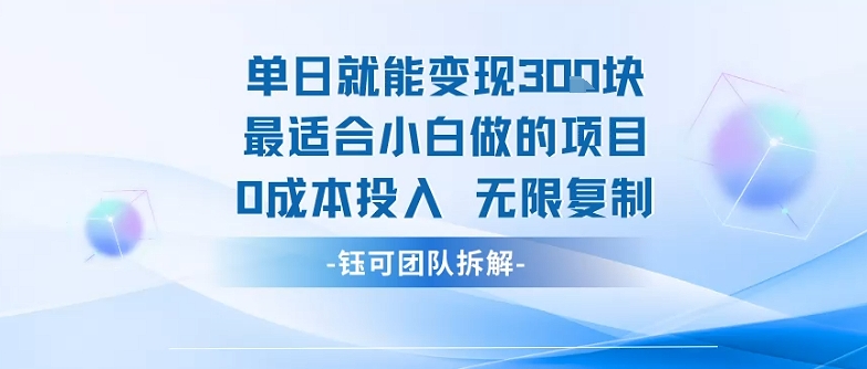 单日就能变现3张最适合小白做的项目0成本投入 无限复制-怪兽网创俱乐部
