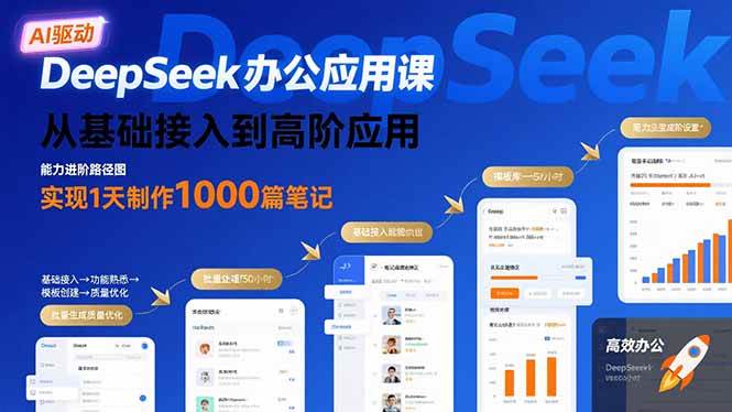 （15754期）DeepSeek办公应用课：从基础接入到高阶应用，实现1天制作1000篇笔记-怪兽网创俱乐部