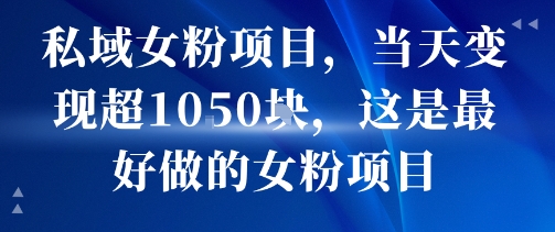 私域女粉项目，当天变现超1k，这是最好做的女粉项目，可放大操作-怪兽网创俱乐部