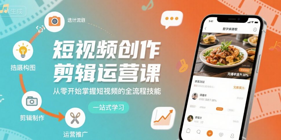 短视频创作剪辑运营课，从零开始掌握短视频的全流程技能-怪兽网创俱乐部