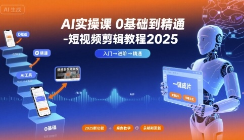 AI实操课0基础到精通-短视频剪辑教程2025-怪兽网创俱乐部