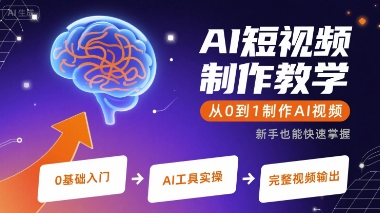 AI短视频制作教学，从0到1制作AI视频-怪兽网创俱乐部