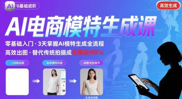 AI模特进阶课程，0基础高效生成逼真电商模特图-怪兽网创俱乐部