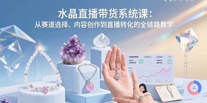 （15721期）水晶直播带货系统课：从赛道选择、内容创作到直播转化的全链路教学-怪兽网创俱乐部