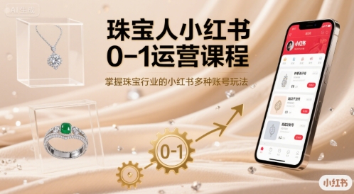 珠宝人小红书0-1运营课程，掌握珠宝行业的小红书多种账号玩法-怪兽网创俱乐部