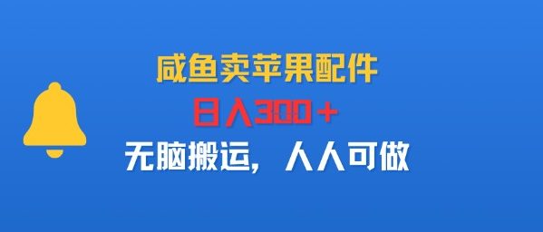 咸鱼卖苹果配件，日入3张+，无脑搬运，人人可做-怪兽网创俱乐部