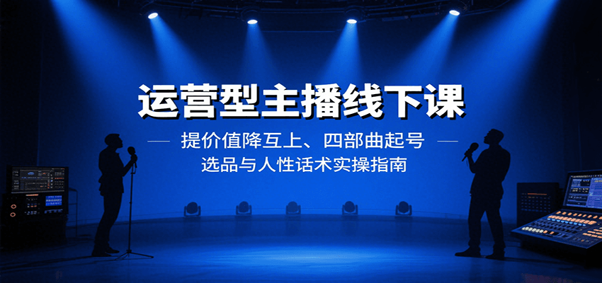 运营型主播线下课：提价值降互上、四部曲起号、选品与人性话术实操指南-怪兽网创俱乐部