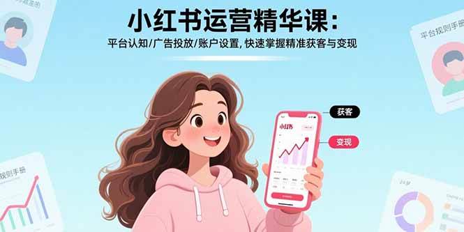 （15795期）小红书运营精华课：平台认知/广告投放/账户设置,快速掌握精准获客与变现-怪兽网创俱乐部