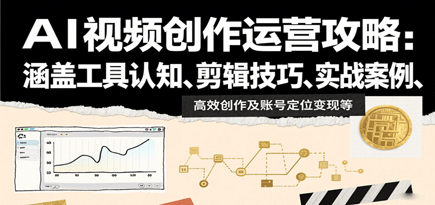 AI视频创作运营攻略：涵盖工具认知、剪辑技巧、实战案例、高效创作及账号定位变现等-怪兽网创俱乐部