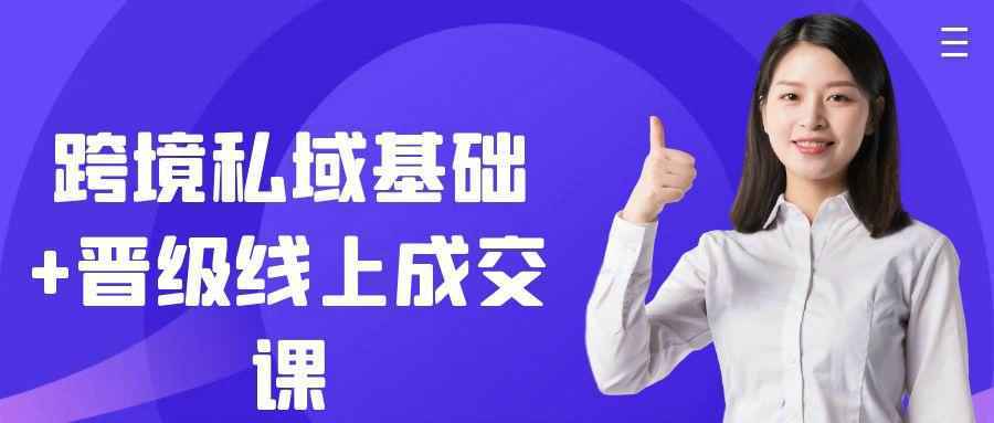 跨境私域基础+晋级线上成交课-怪兽网创俱乐部
