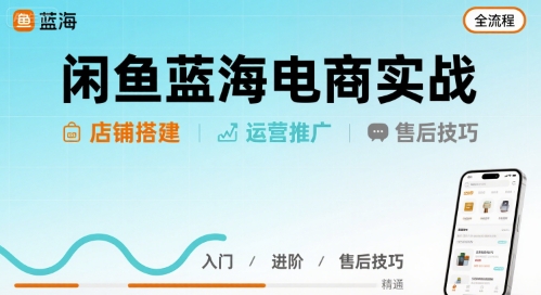 闲鱼蓝海电商实战，店铺搭建运营售后全流程-怪兽网创俱乐部