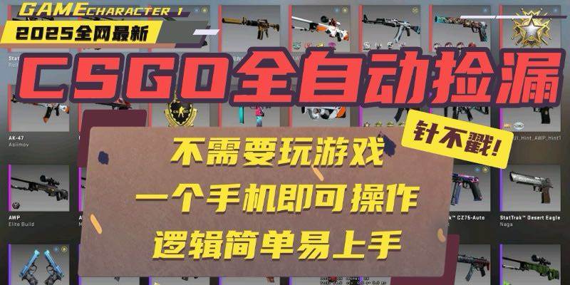 （15679期）CSGO自动捡漏项目，最新玩法，不用挂机不用玩游戏，一个手机即可操作。…-怪兽网创俱乐部