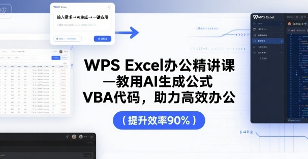 WPS Excel办公精讲课，教用 AI 生成公式，VBA 代码，助力高效办公-怪兽网创俱乐部