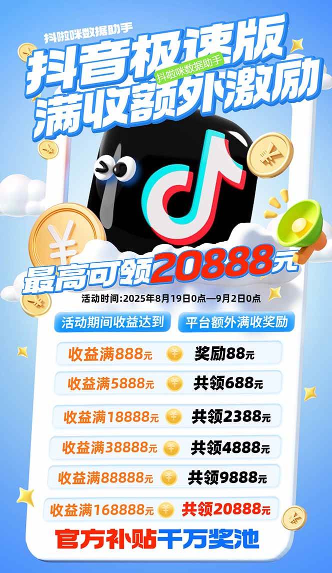 （15800期）抖音极速版拉新，平台大力扶持，每单15元，万播转化无上限，平台额外满…-怪兽网创俱乐部