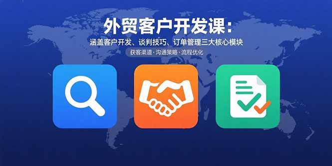 （15793期）外贸客户开发课：涵盖客户开发、谈判技巧、订单管理三大核心模块-怪兽网创俱乐部